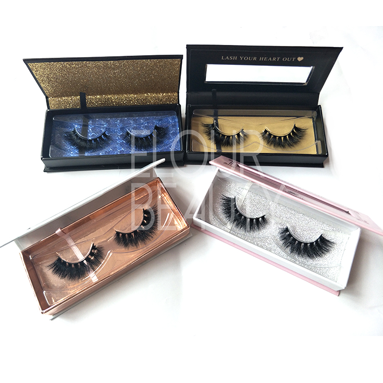 Natural custom packaging vegan 3D mink lashes wispies China EL15